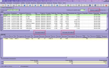 kiválasztott számla sor/előzetesen megtekint nyomógomb/pénzmozgás böngésző nyomógomb/pénztmozgás tétel böngésző nyomógomb