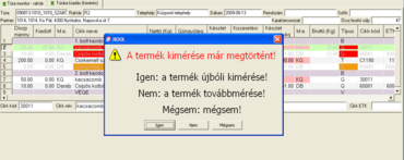 Túra kimérés (kiadás) - göngyöleg csere 2